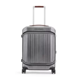 Piquadro PQ-Light - Fast-Check Handgepäck Hartschalentrolley Schwarz/Leder